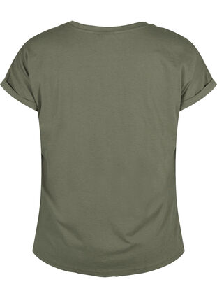 T-shirt à manches courtes en mélange de coton, Dusty Olive, Packshot image number 1