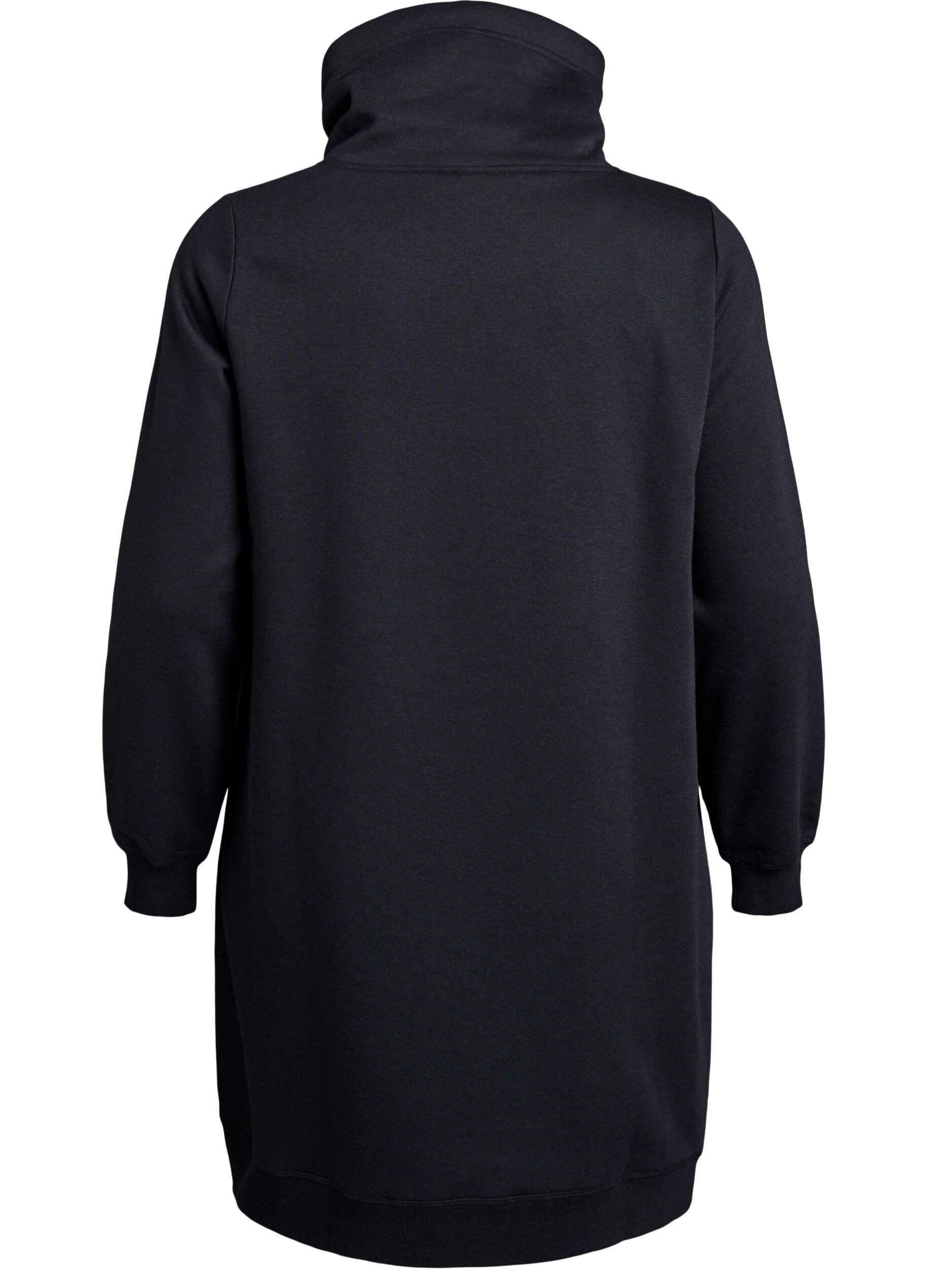 ZizziRobe sweat-shirt courte &agrave; col montant et poches, Noir, Packshot image number 1