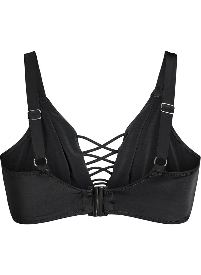 Haut de bikini avec détail ficelle, Noir, Packshot image number 1