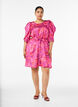 Robe &agrave; fleurs avec manches bouffantes et ceinture &agrave; nouer, Rose, Model image number 1