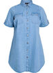 Robe en denim avec manches courtes et boutons, Bleu Clair, Packshot image number 0