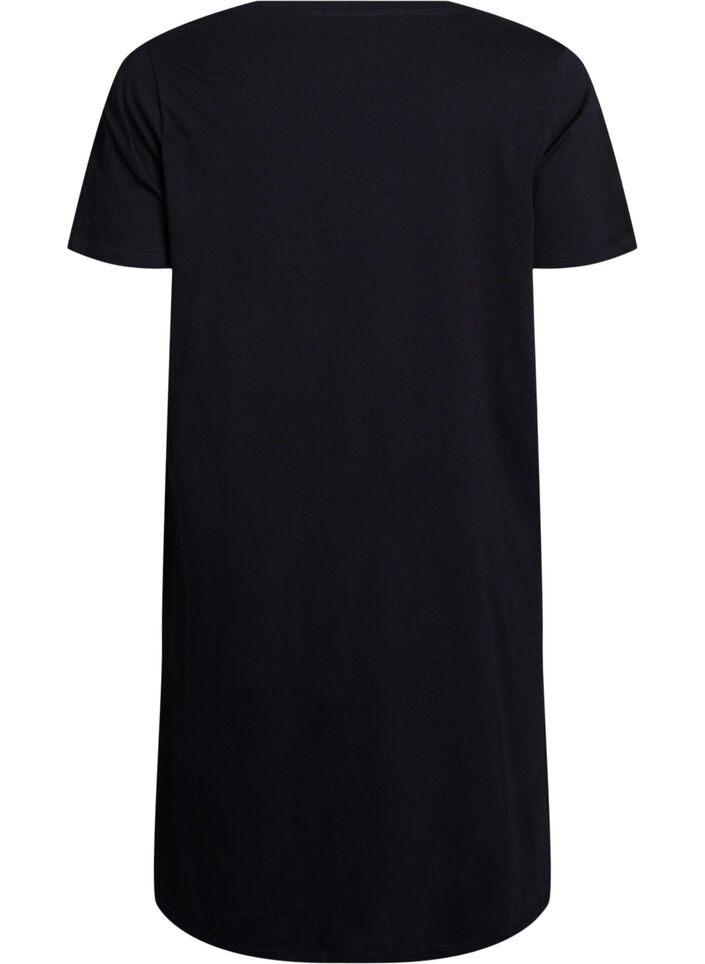 Chemise de nuit en coton biologique et &agrave; col en V, , Packshot image number 1