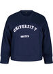 Sweat-shirt avec imprimé texte en relief, Bleu, Packshot image number 0
