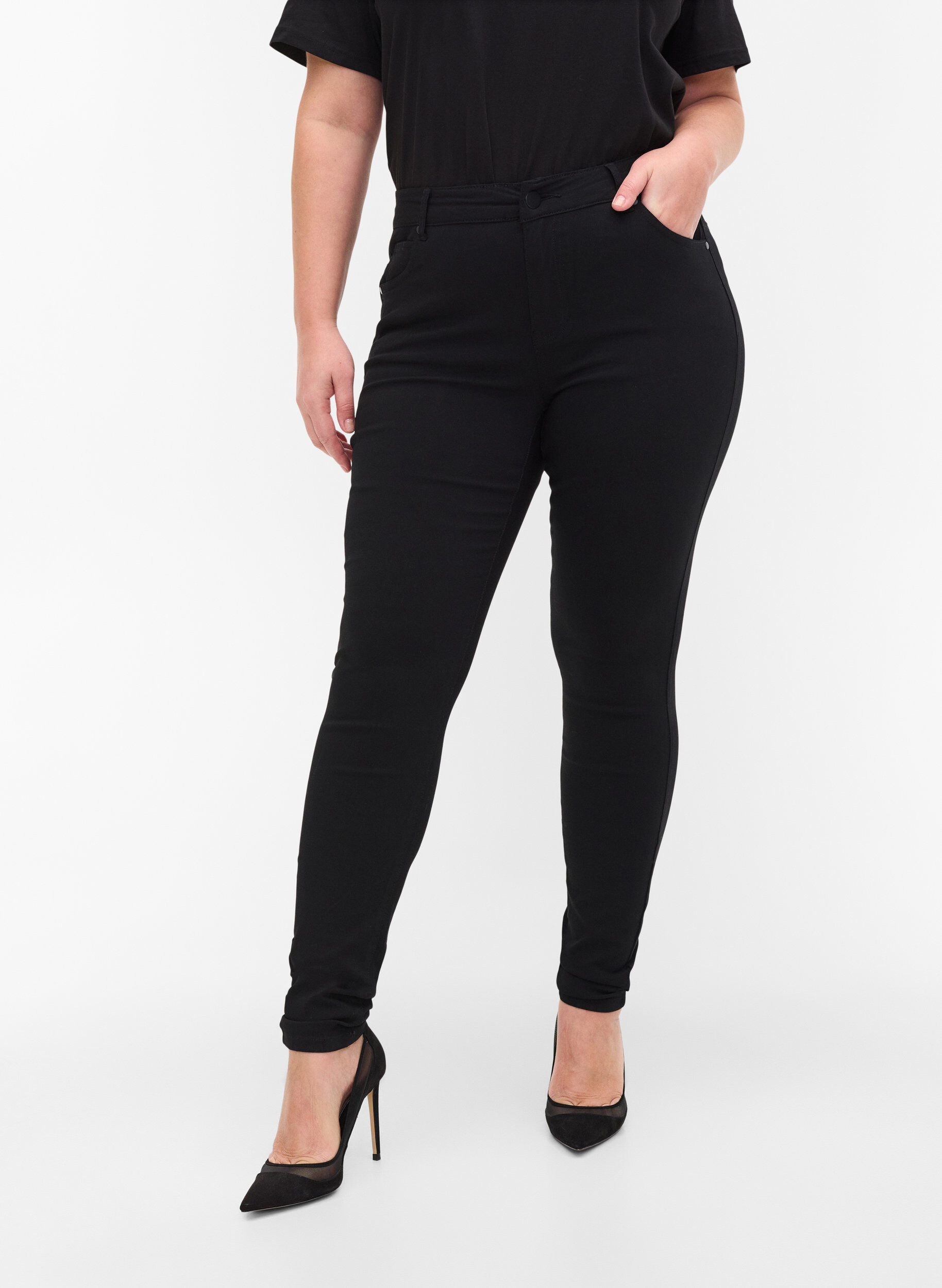 Zizzi Pantalon, Noir, Model image number 4
