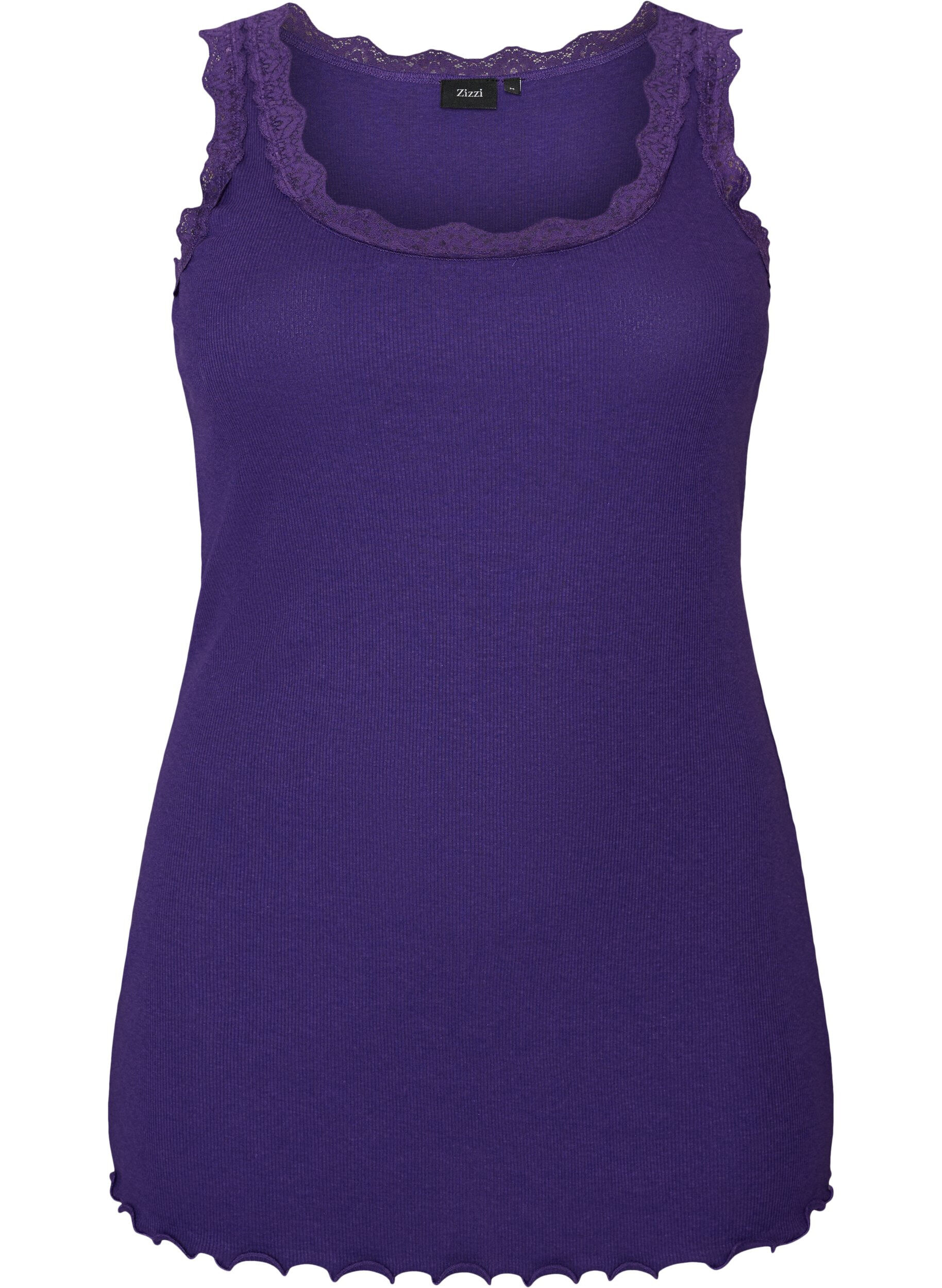 ZizziHaut &agrave; dentelle, Violet, Packshot image number 0