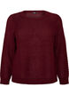 Blouse en maille avec motif ajour&eacute; textur&eacute;, Bordeaux, Packshot image number 0
