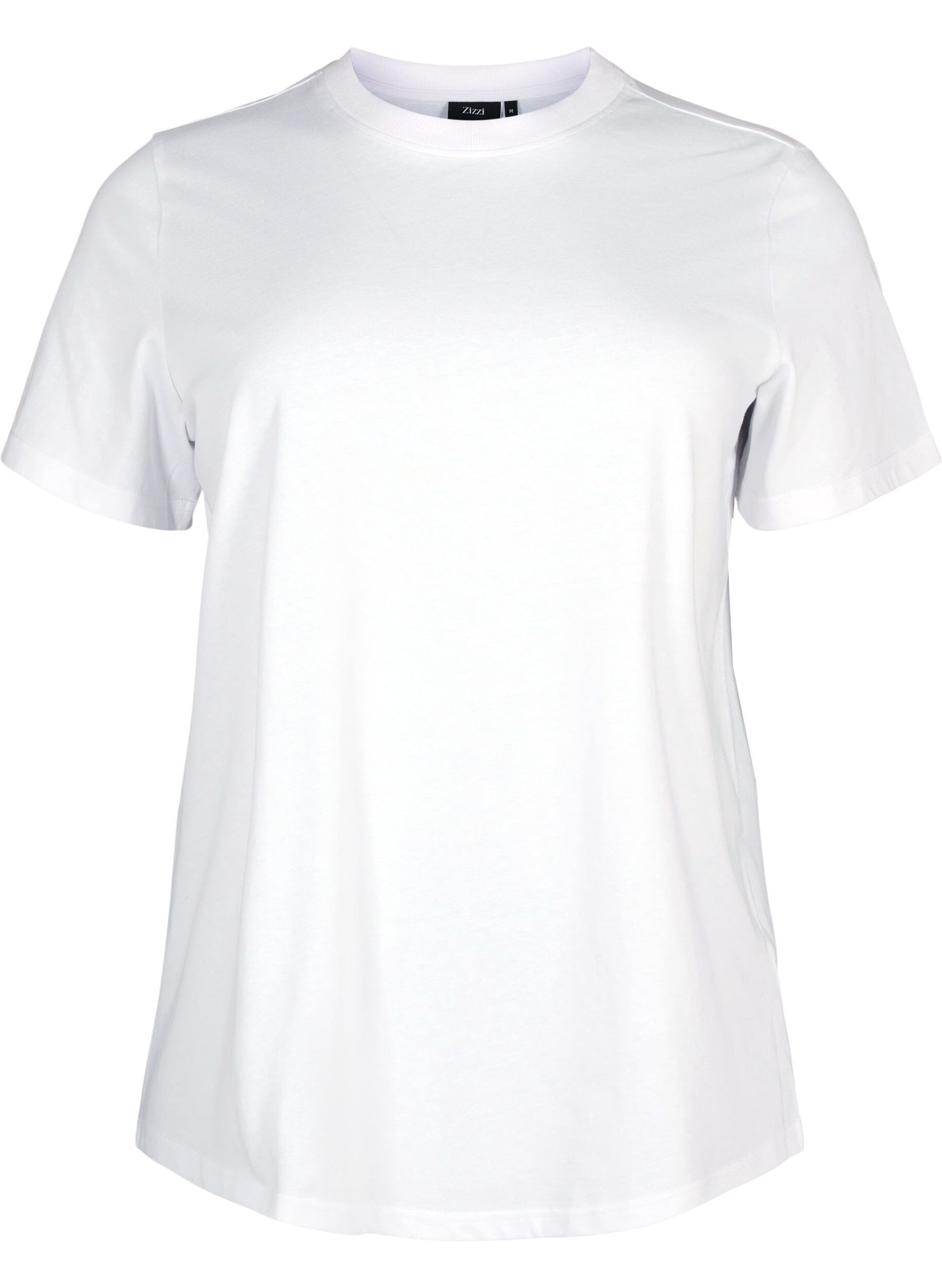 ZizziT-shirt basique en coton &agrave; col rond, Blanc, Packshot image number 0