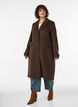 Manteau en m&eacute;lange de laine avec revers et boutons, Marron, Model image number 0