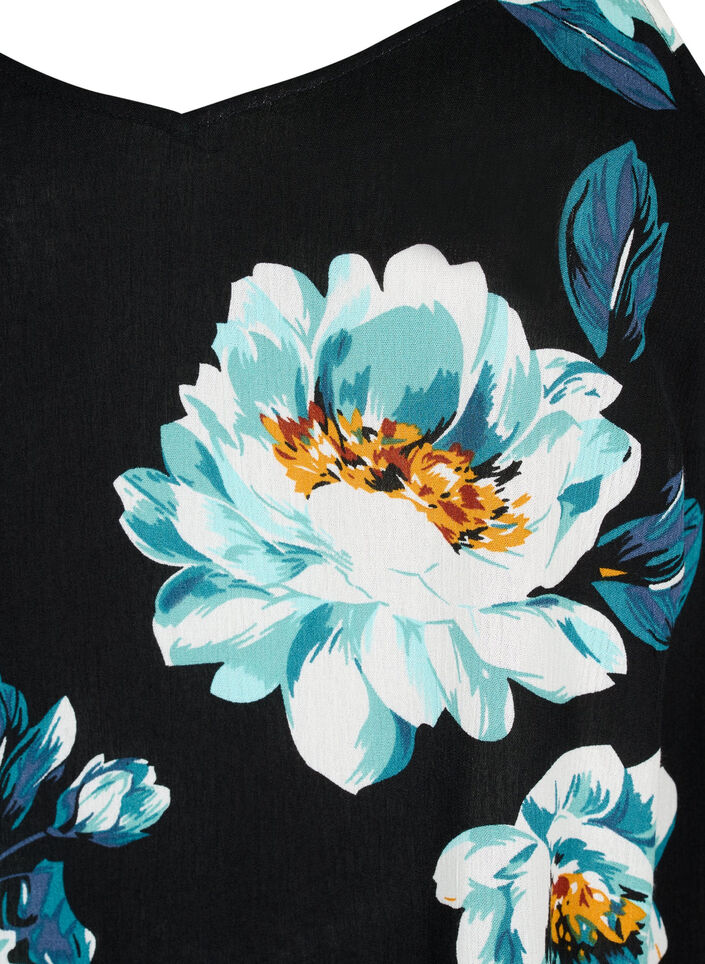 Top sans manches en viscose, Black Big Flower, Packshot image number 2
