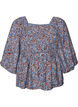 Blouse smock&eacute;e &agrave; encolure carr&eacute;e, Bleu Clair, Packshot image number 0