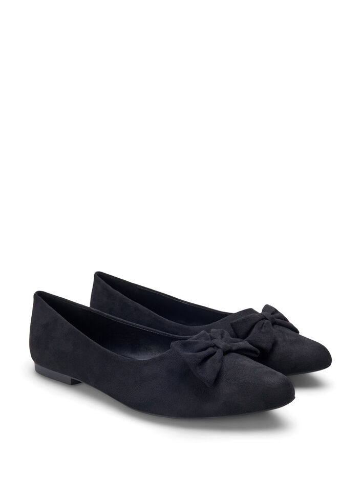 Ballerine large avec nœud, Noir, Packshot image number 1