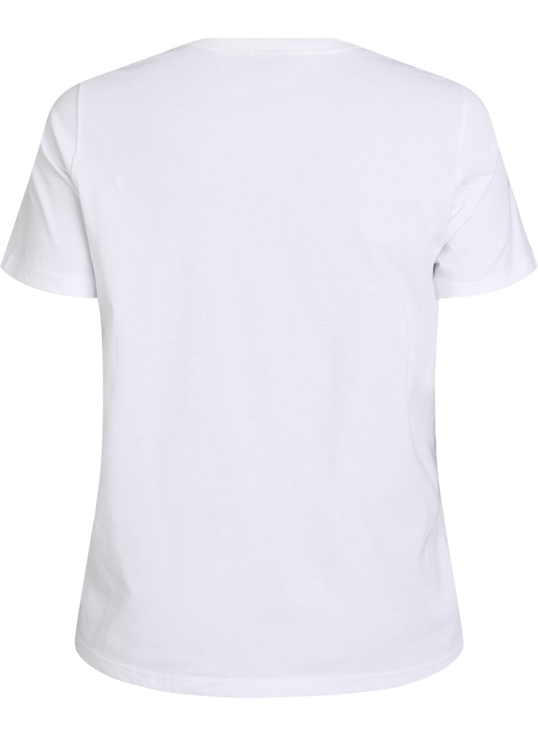 ZizziT-shirt en coton bio avec imprim&eacute; agrumes, Blanc, Packshot image number 1