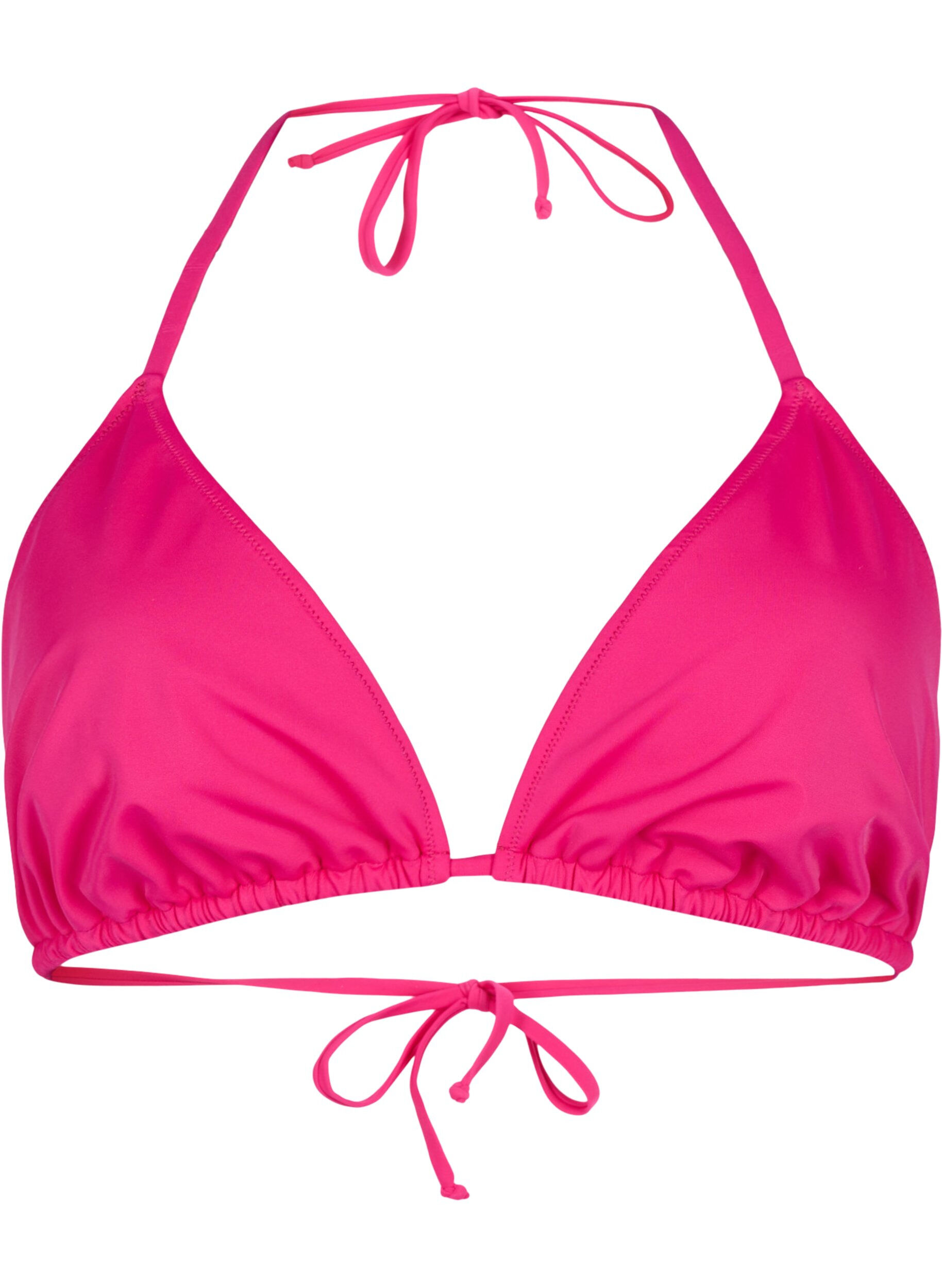 Zizzi Haut de bikini forme triangle de couleur unie, Rose, Packshot image number 0