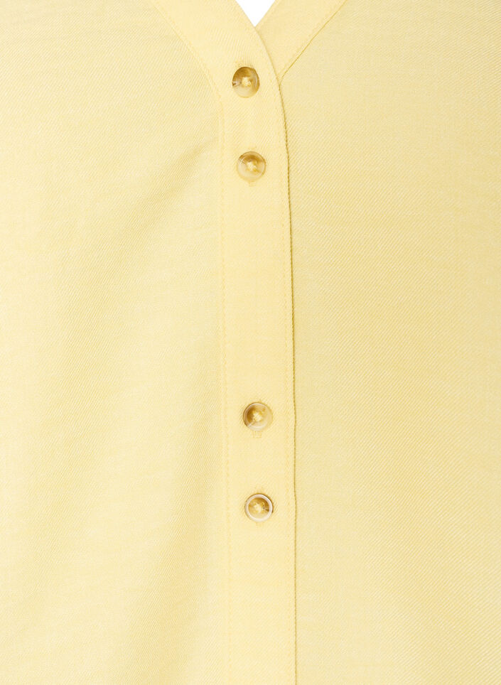 Chemisier &agrave; col en V et manches courtes, Jaune clair, Packshot image number 2