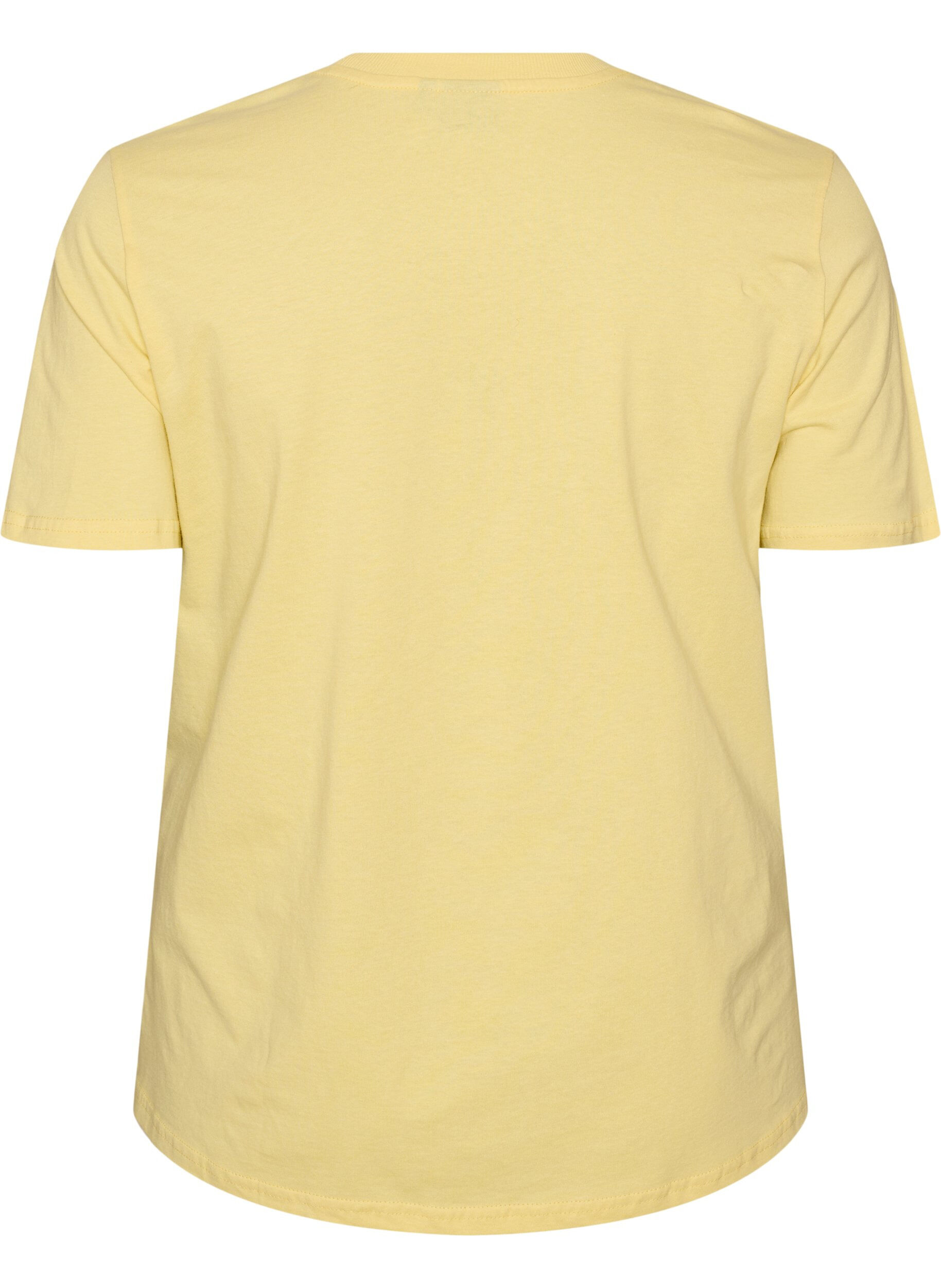 ZizziT-shirt en coton avec imprim&eacute;, Jaune clair, Packshot image number 1