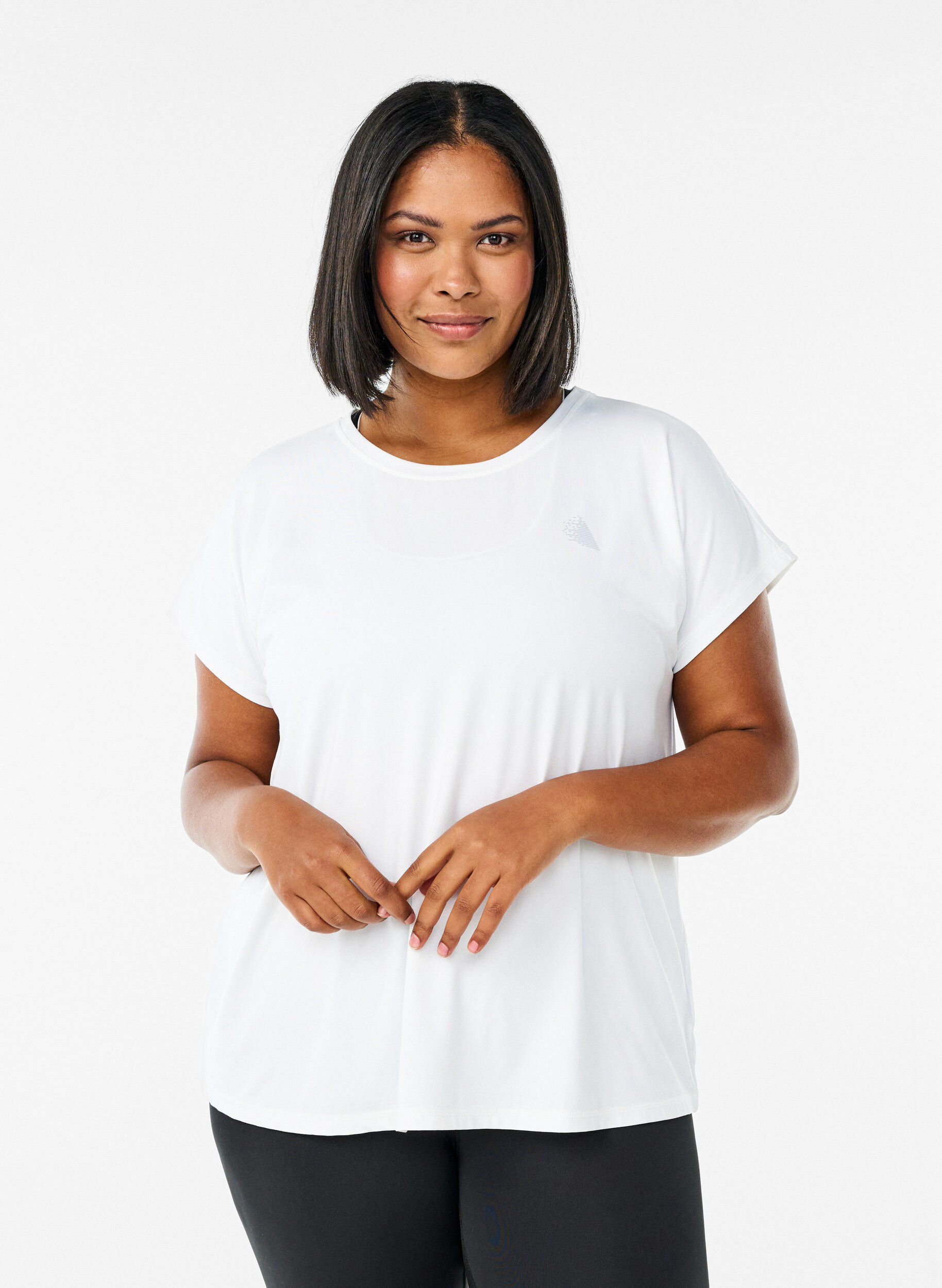 T-shirt de sport uni, Blanc, Model