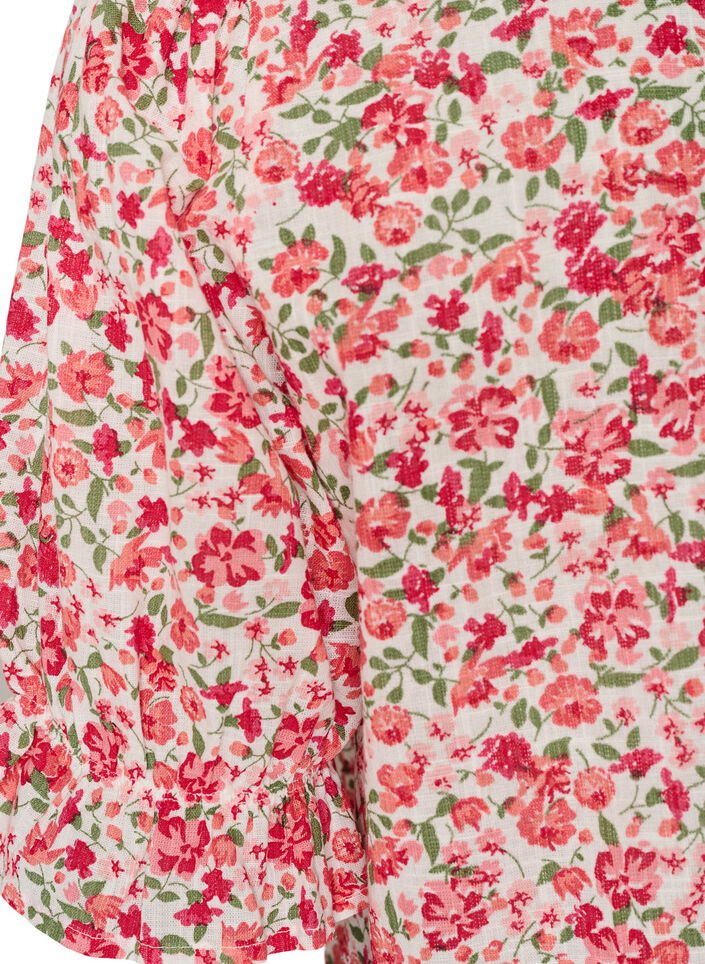 Blouse en coton avec encolure carr&eacute;e, Rouge, Packshot image number 3