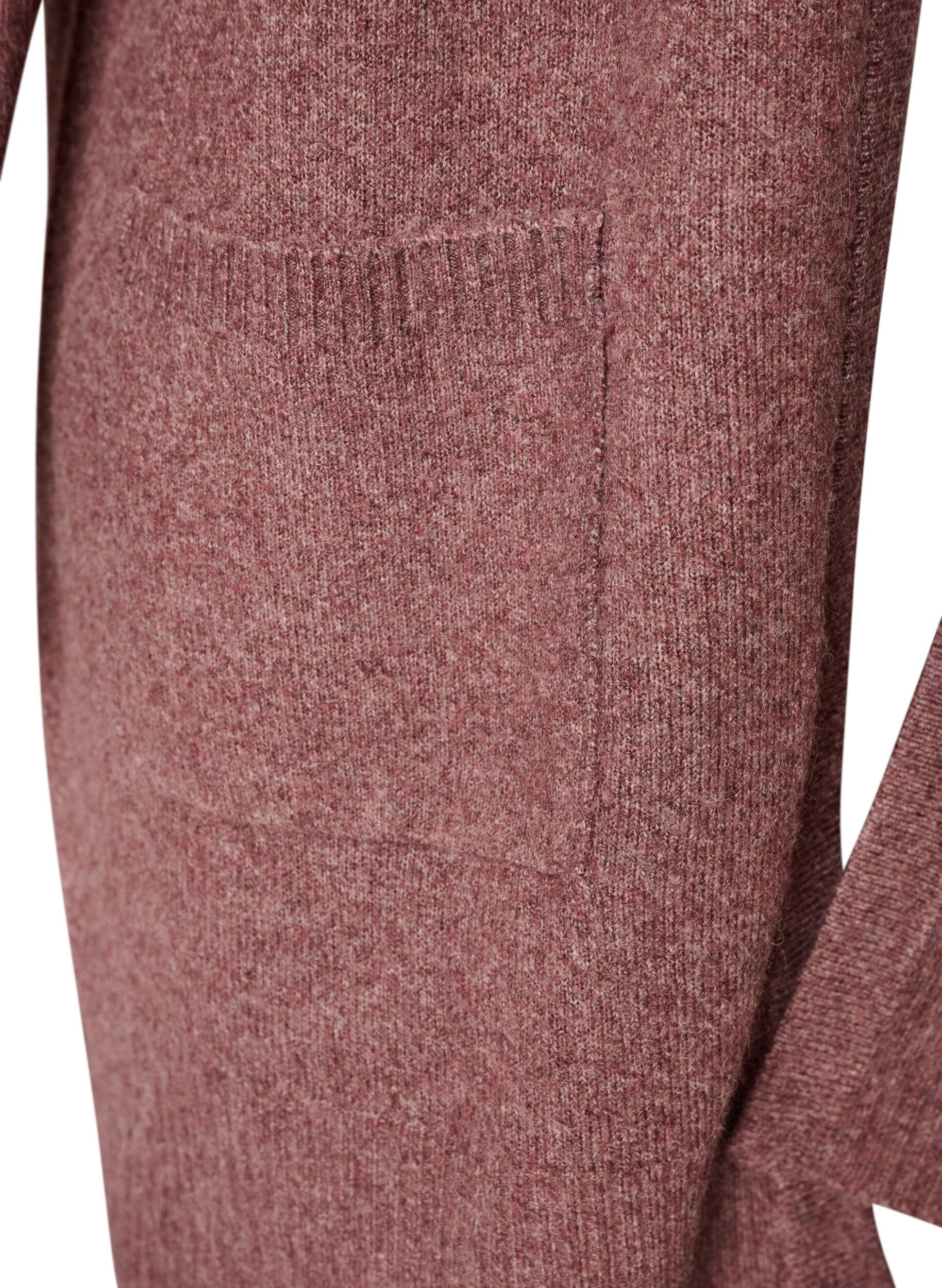 ZizziCardigan en tricot c&ocirc;tel&eacute; avec poches, Rose poudr&eacute;e, Packshot image number 3