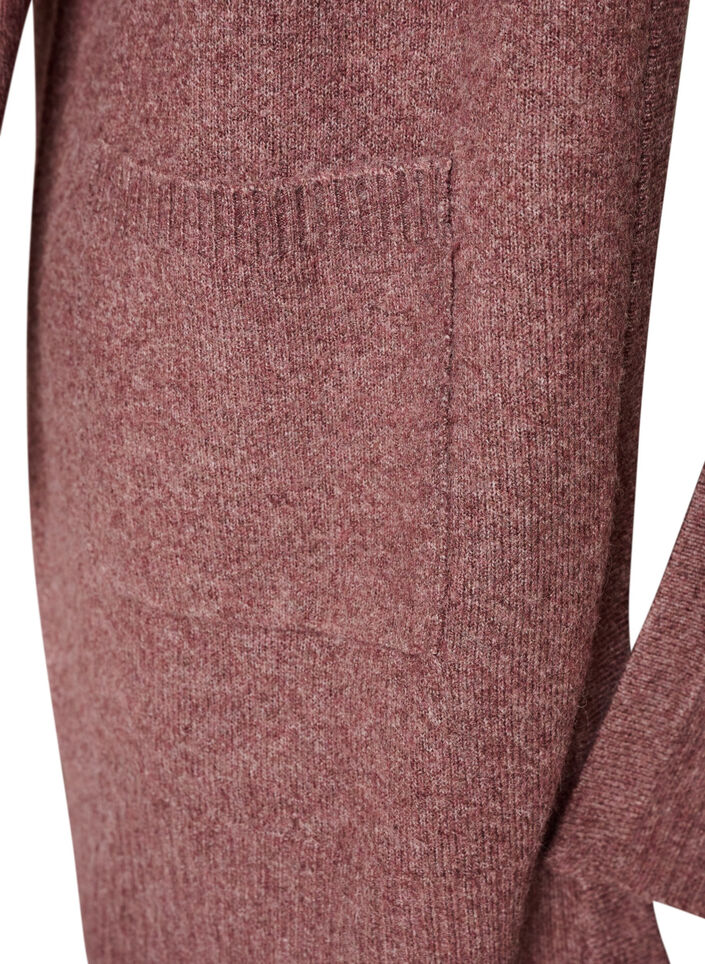 Cardigan en tricot c&ocirc;tel&eacute; avec poches, Rose poudr&eacute;e, Packshot image number 3