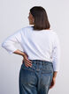 T-shirt basic &agrave; encolure bateau et manches 3/4, Blanc, Model image number 2