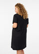 Chemise de nuit &agrave; manches courtes en coton biologique, Noir, Model image number 2