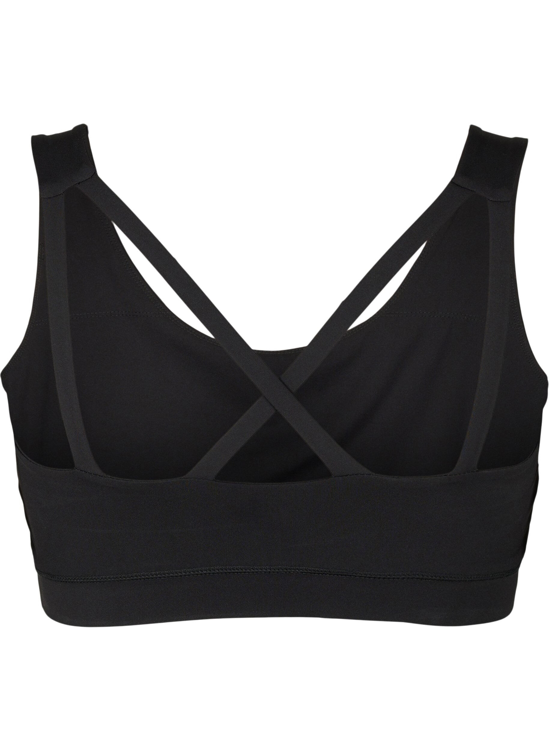 Zizzi Soutien-gorge de sport avec bretelles crois&eacute;es dans le dos, Black, Packshot image number 1