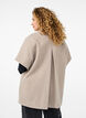 Veste cape en tissu imitation laine et à manches courtes, Simply Taupe Mel., Model image number 1