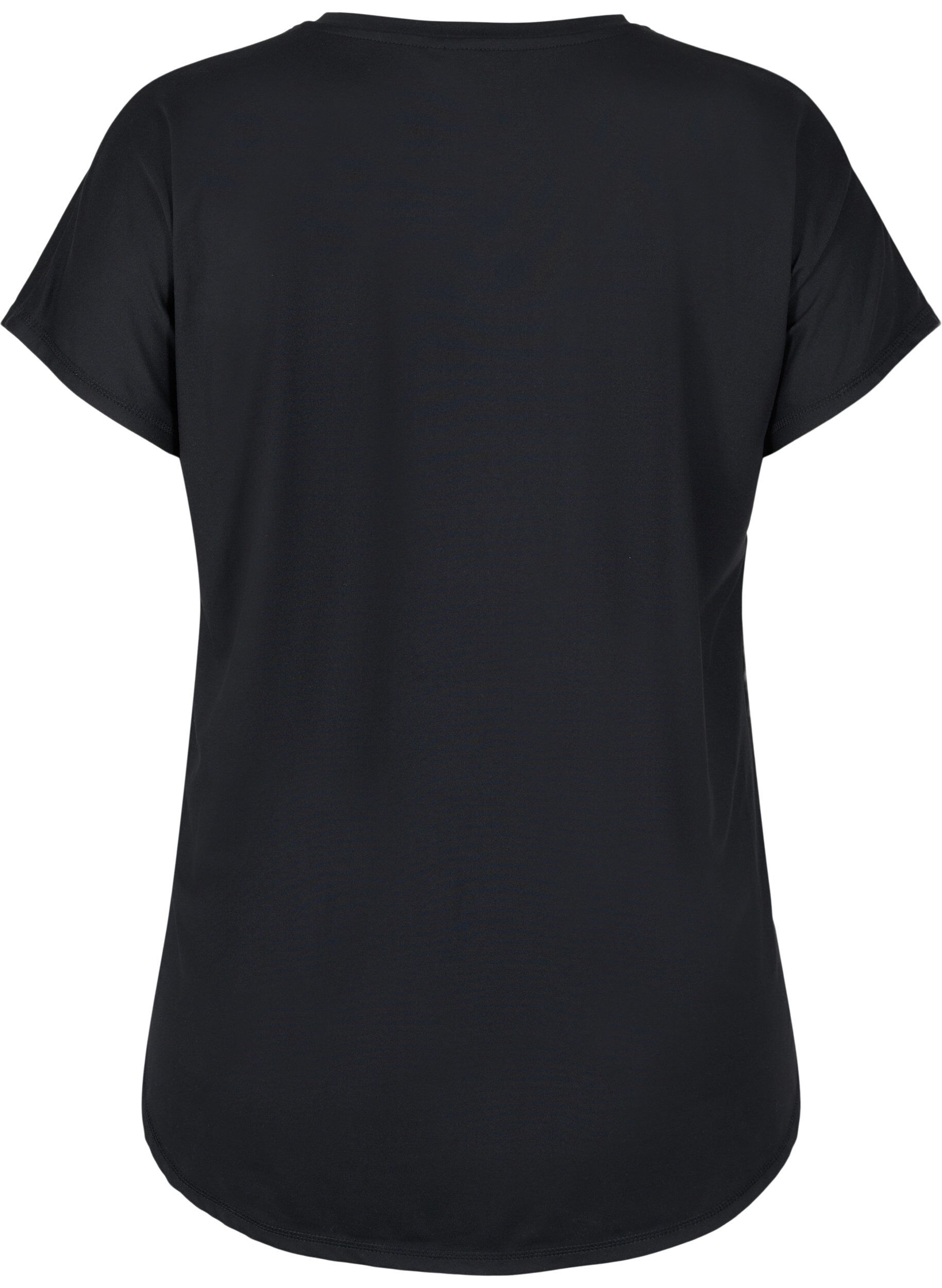 ZizziT-shirt de sport &agrave; manches courtes avec col en V, Noir, Packshot image number 1