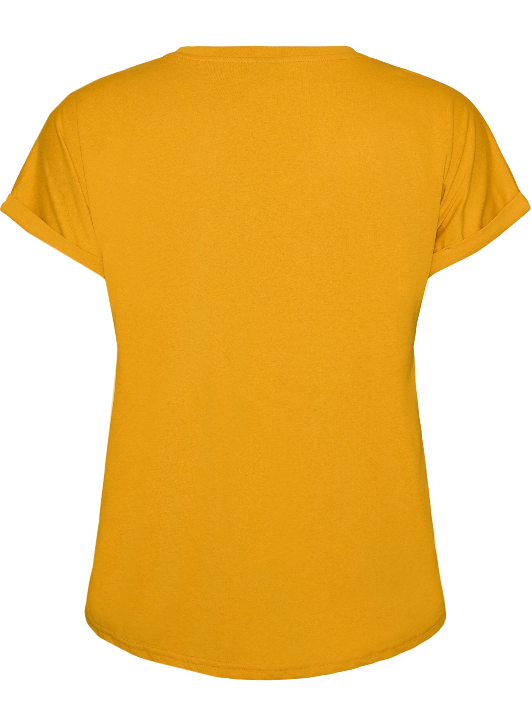 ZizziT-shirt &agrave; manches courtes en coton m&eacute;lang&eacute;, Jaune, Packshot image number 1