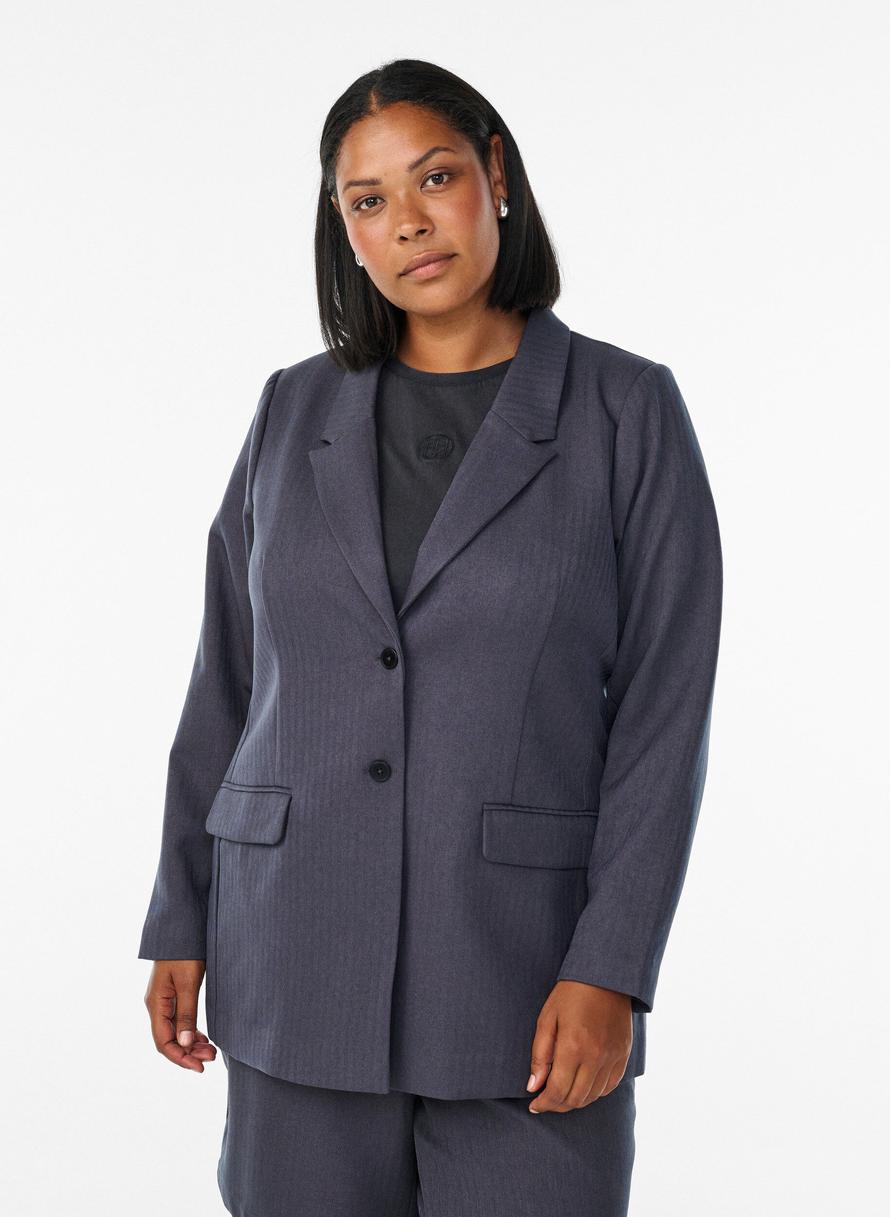 Blazer classique avec poches, Gris anthracite, Model