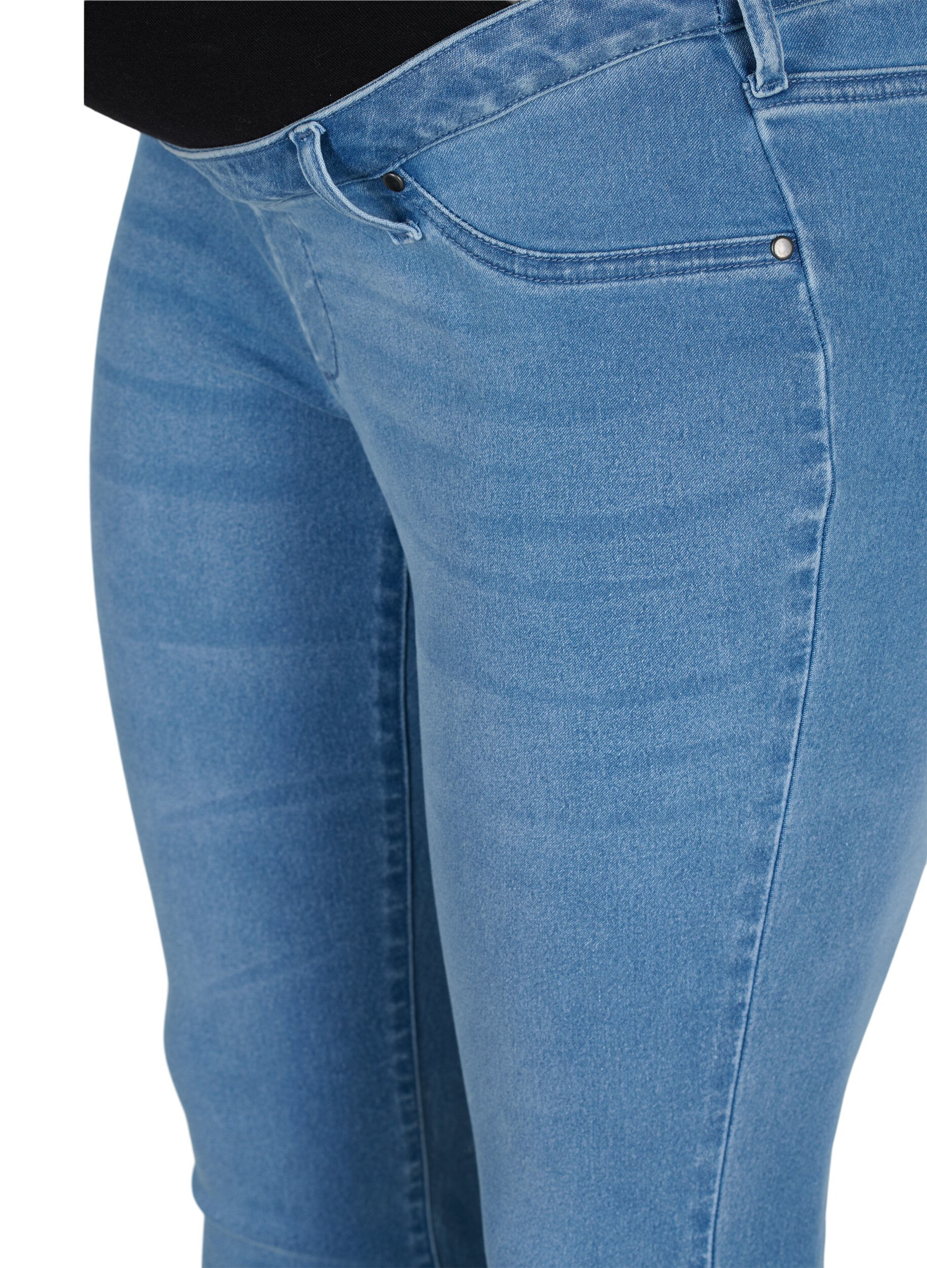 Zizzi Jegging de grossesse en coton m&eacute;lang&eacute;, Light blue denim, Packshot image number 2
