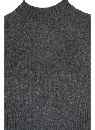 Robe en maille avec structure à côtes, Dark Grey Melange, Packshot image number 2