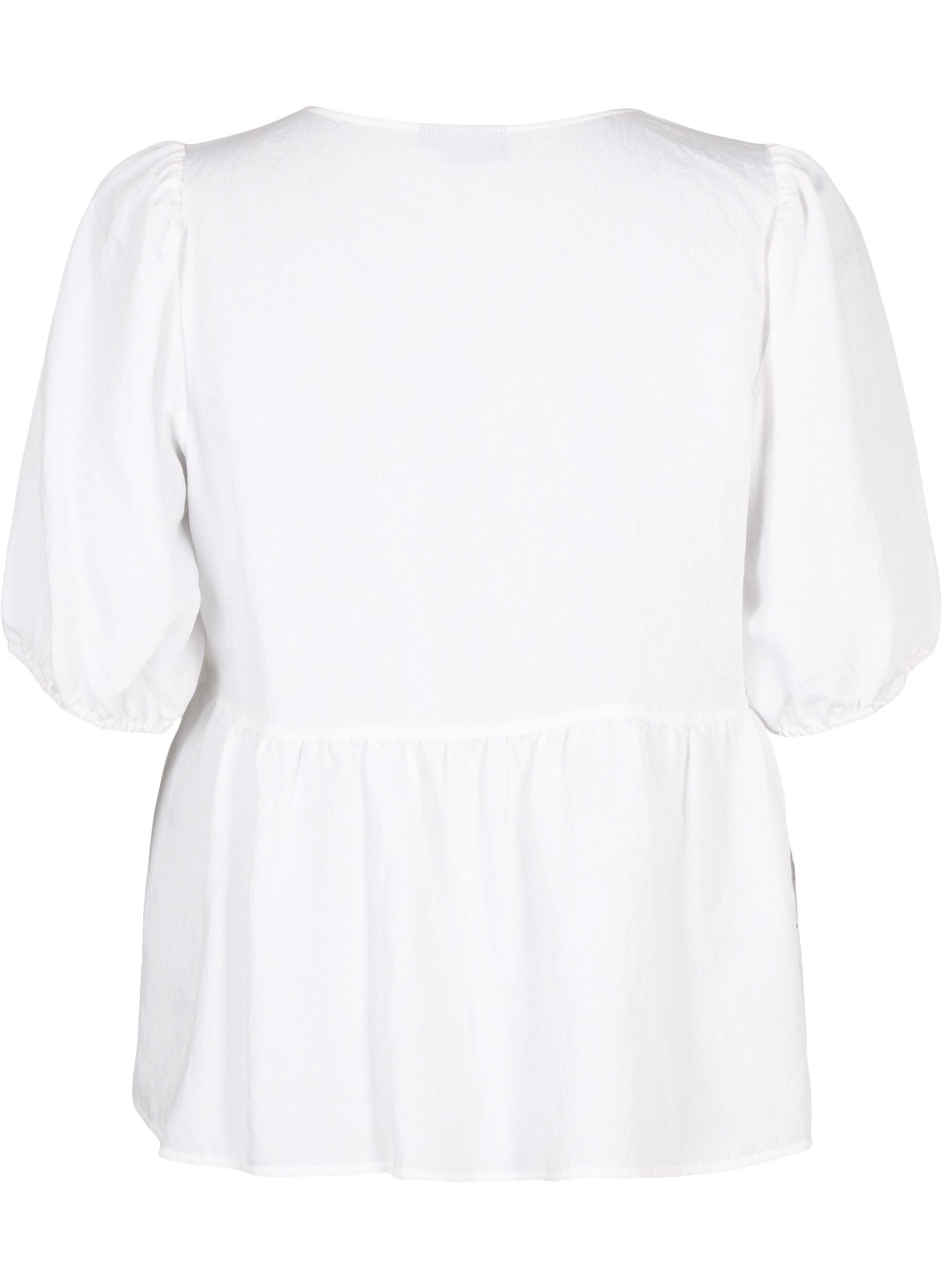 Zizzi Chemisier en viscose avec broderie anglaise, Bright White, Packshot image number 1
