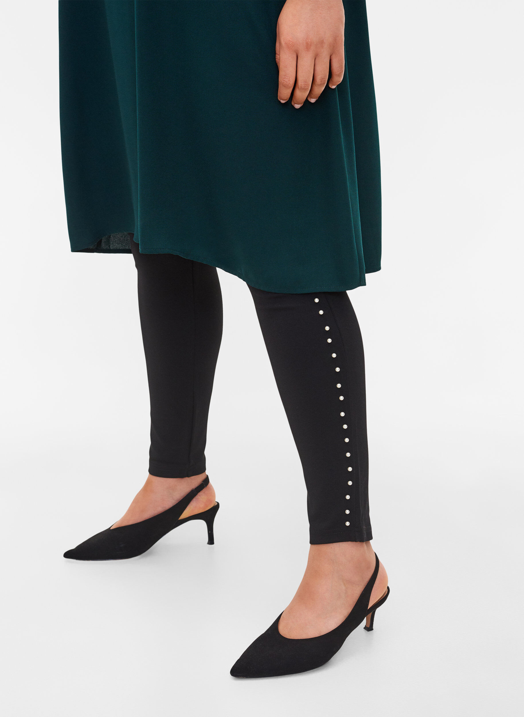 Zizzi Leggings avec perles, Black, Model image number 0