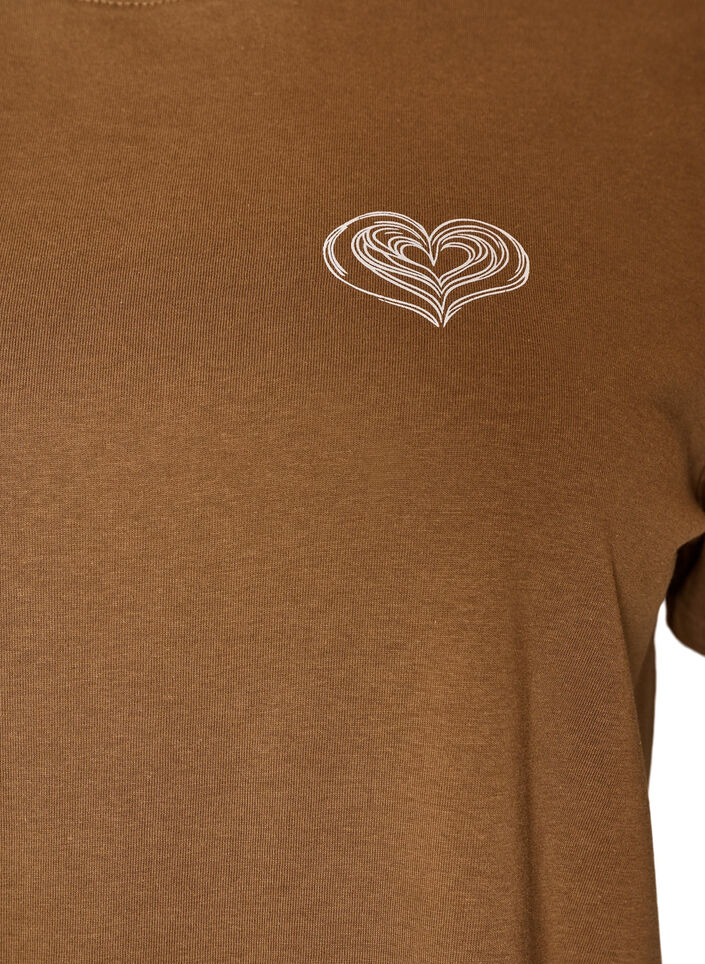 T-shirt en coton avec imprim&eacute;, Marron, Packshot image number 2