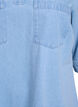 Courte robe en denim avec un col et un col en V, Bleu Clair, Packshot image number 2