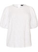 Blouse textur&eacute;e &agrave; manches courtes, Blanc, Packshot image number 0