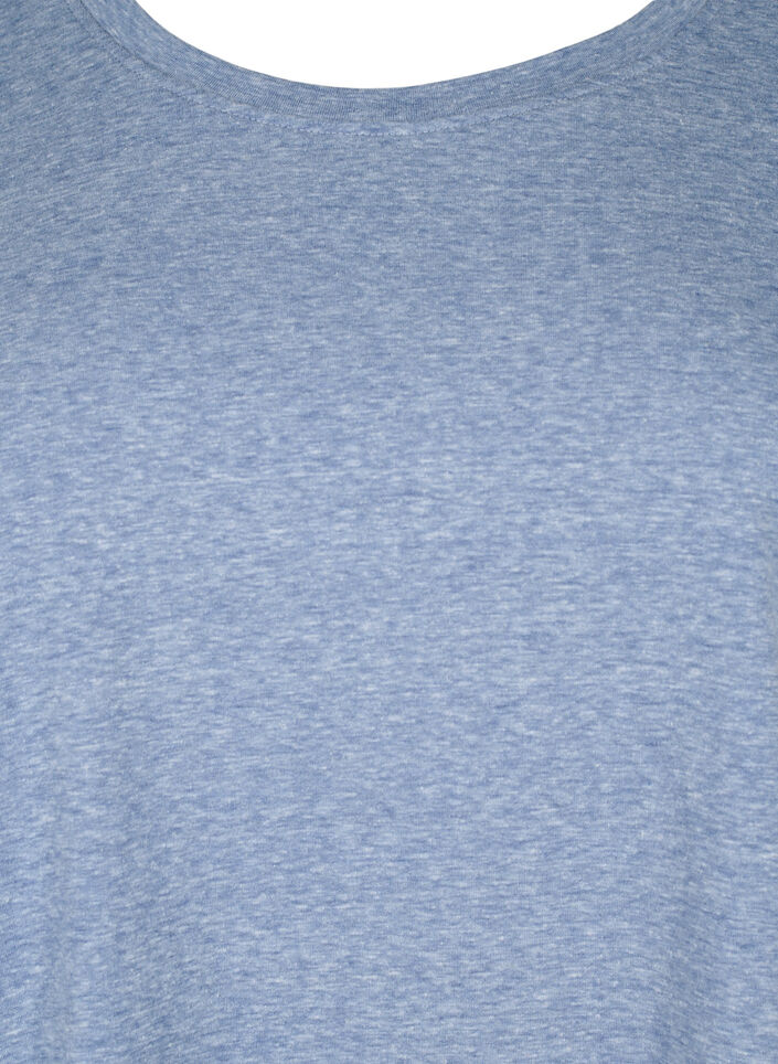 T-shirt m&eacute;lang&eacute; &agrave; manches courtes, Bleu, Packshot image number 2