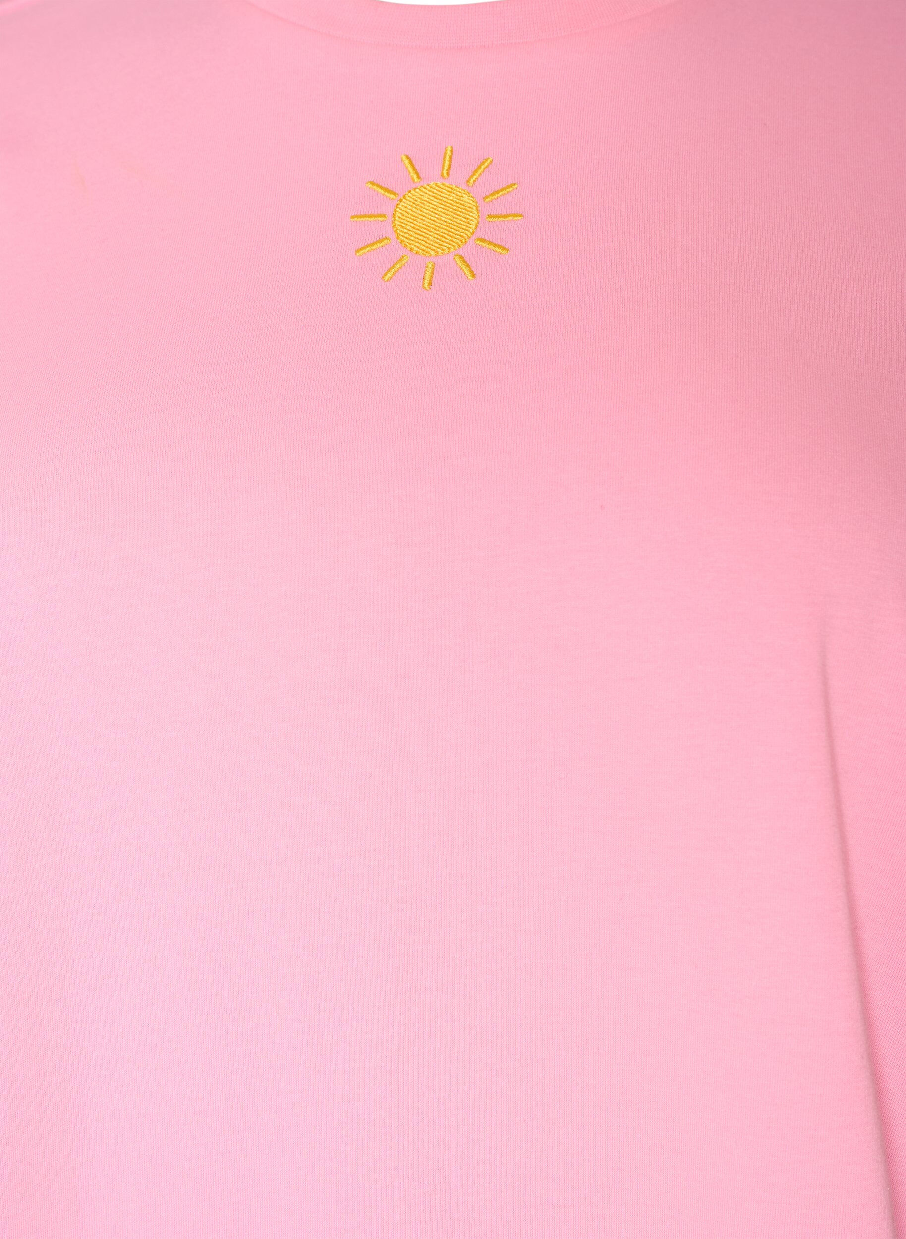 ZizziT-shirt en coton biologique avec motif de texte, Rose, Packshot image number 2