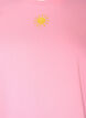 T-shirt en coton biologique avec motif de texte, Rose, Packshot image number 2