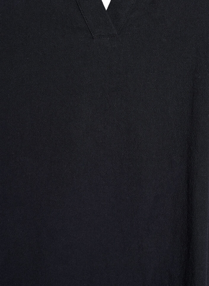 Tunique avec col en V et volants, Noir, Packshot image number 2