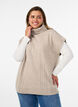 D&eacute;bardeur en maille torsad&eacute;e avec col roul&eacute;, Beige, Model image number 0