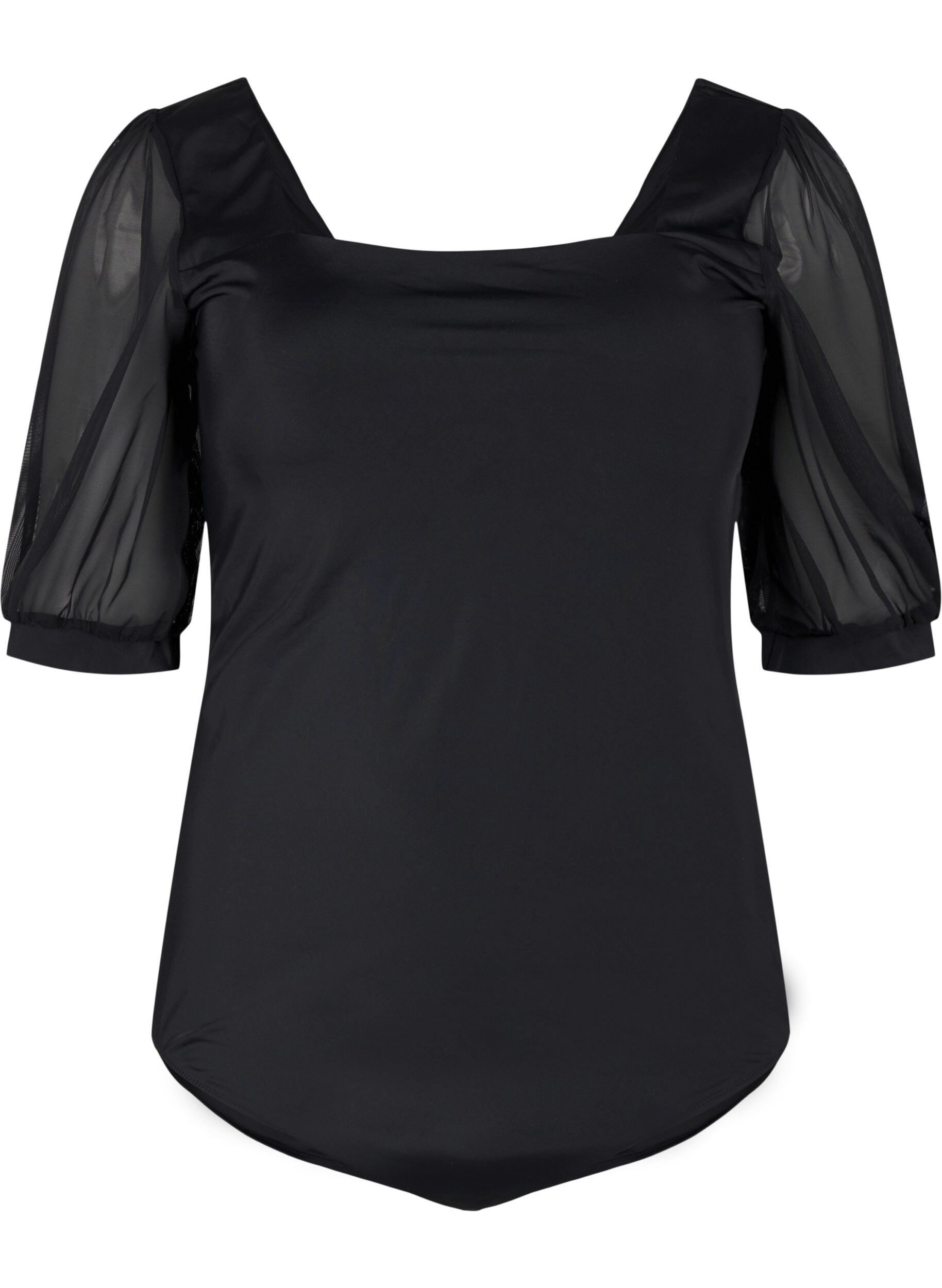 Zizzi Maillot de bain avec manches courtes en maille, Black, Packshot image number 0