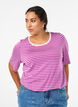 T-shirt en TENCEL&trade; Lyocell &agrave; rayures, Violet, Model image number 0