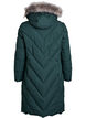 Long manteau d'hiver &agrave; fermeture &agrave; attaches et col en fausse fourrure, Vert fonc&eacute;, Packshot image number 1