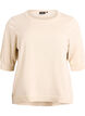 Blouse en fine maille &agrave; manches courtes, Beige, Packshot image number 0