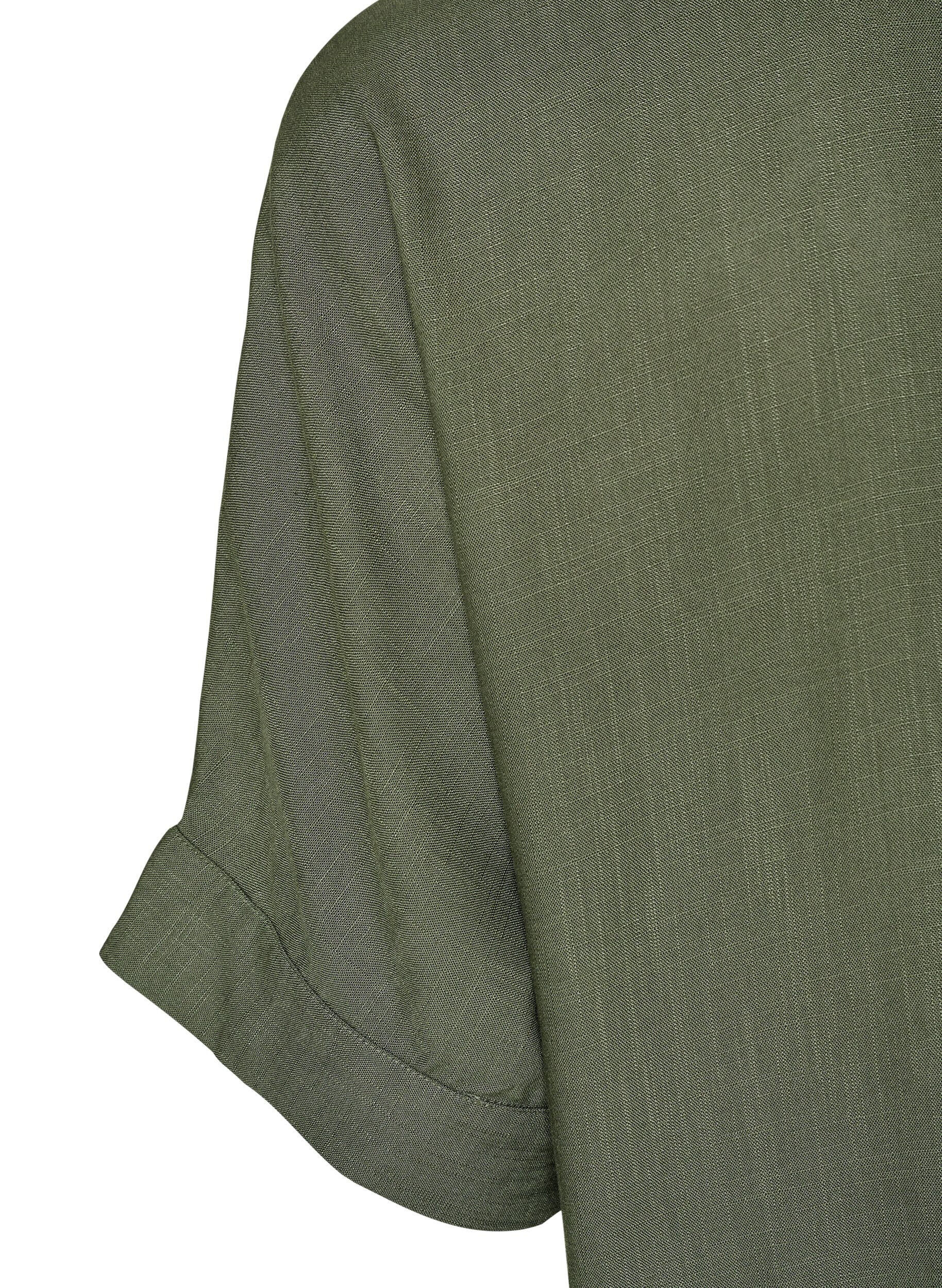 ZizziBlouse en viscose avec bordure crochet et boutons, Vert, Packshot image number 3