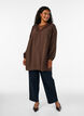 Tunique en viscose avec dentelle, Marron, Model image number 1