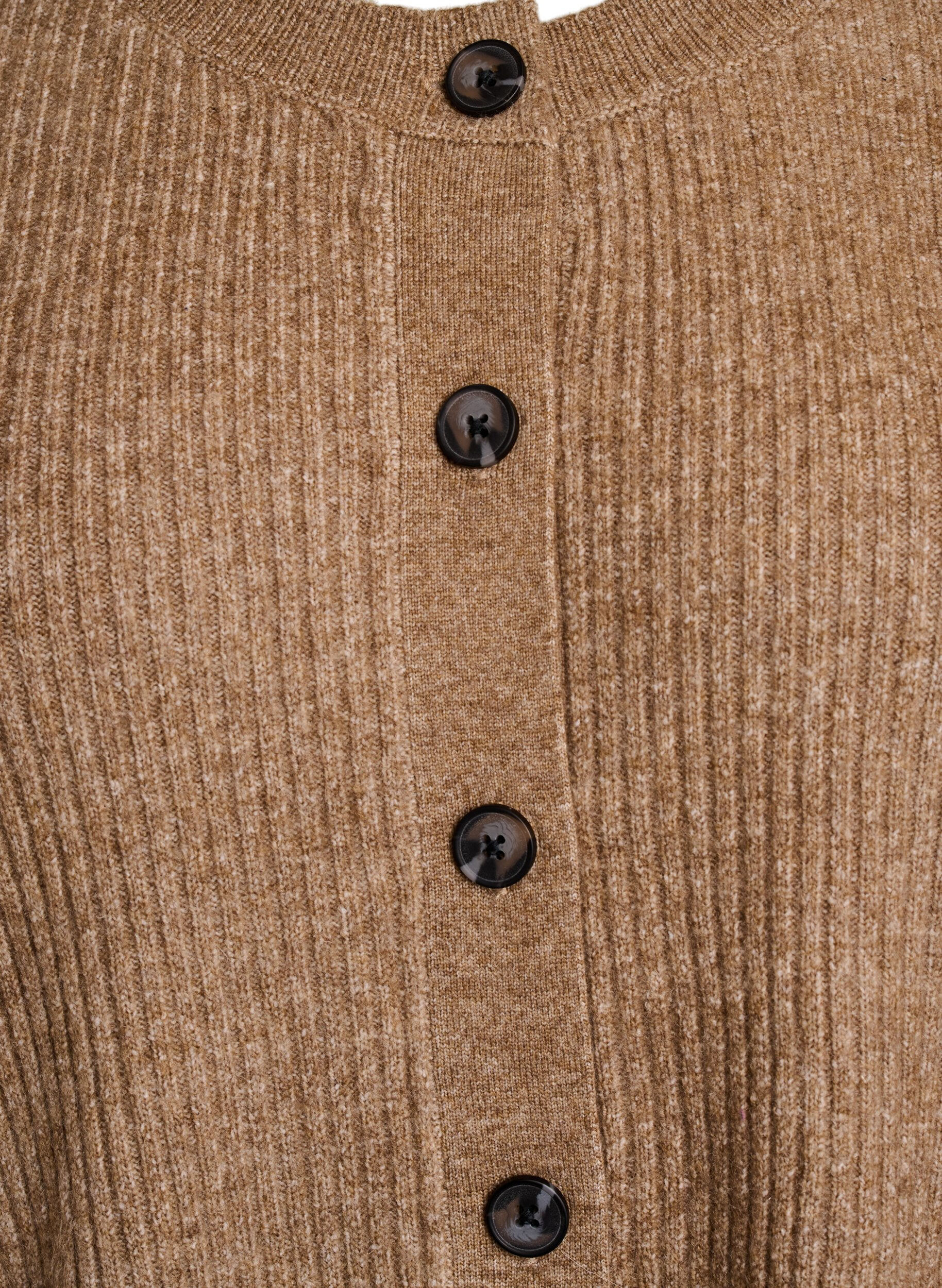 ZizziCardigan en tricot c&ocirc;tel&eacute; avec boutons, Marron, Packshot image number 2