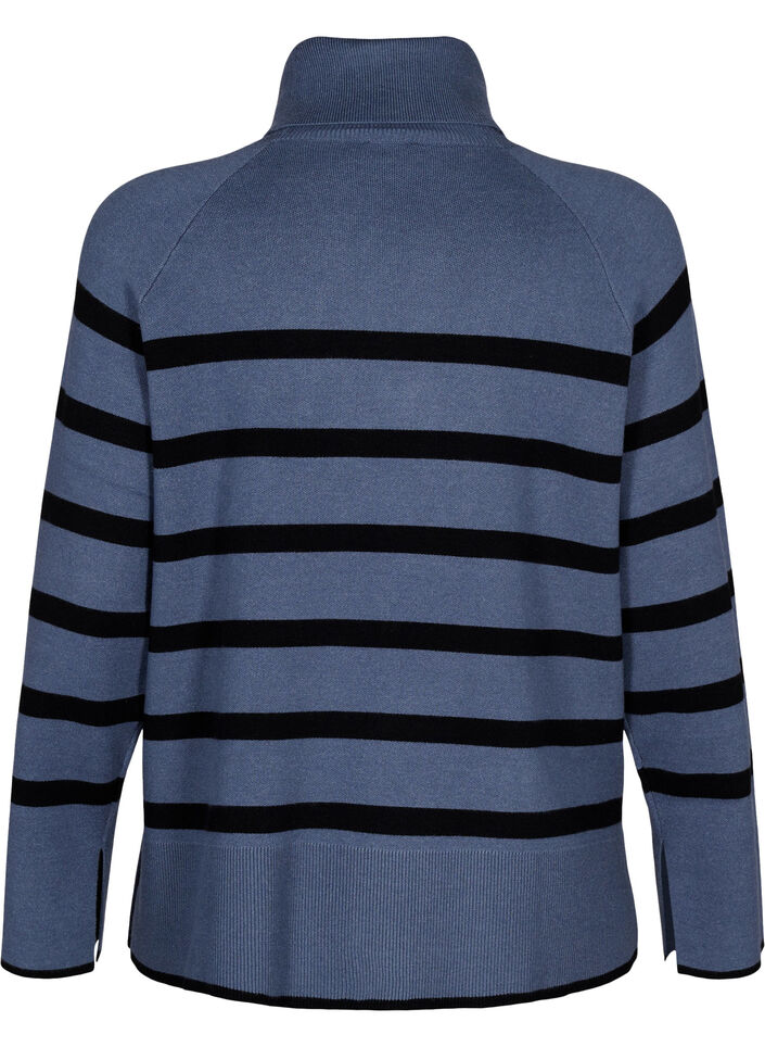 Pull en maille rayé avec un col roulé, B.Sea w.BlackStripes, Packshot image number 1